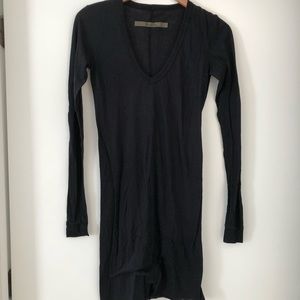 Black Supima Cotton Enzo Costa Tunic Tee Size L